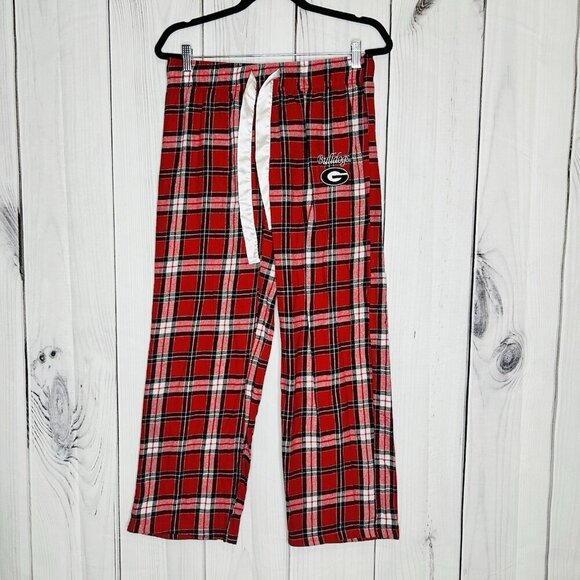 Georgia (UGA) Bulldogs Pajama Pants Sideline Apparel Red Plaid Women's Sz M - Picture 1 of 8